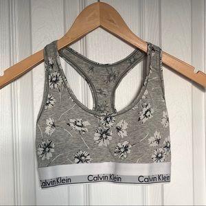 Calvin Klein Bralette - Heather Grey w/ floral